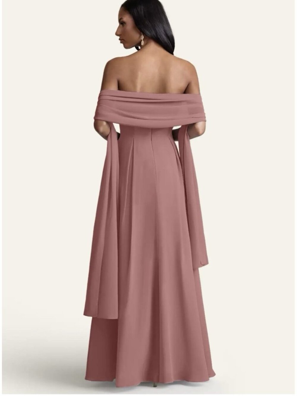 Azazie Chiffon Shawl Desert Rose. Matching Dress Listed Separately